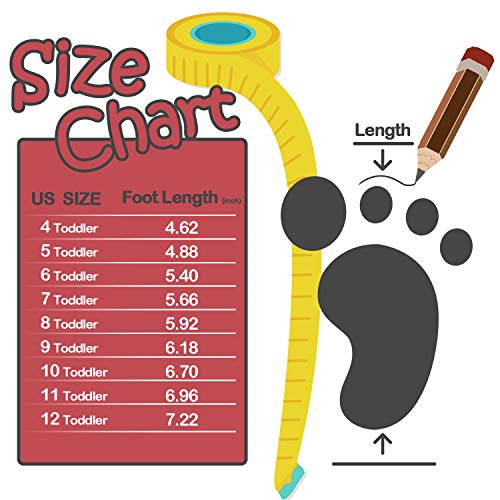 Image of KomForme Toddler Sneakers for Boys and Girls Cartoon Dual Hook and Loops Sneakers Baby Canvas Shoes | Comfortable, Lightweight