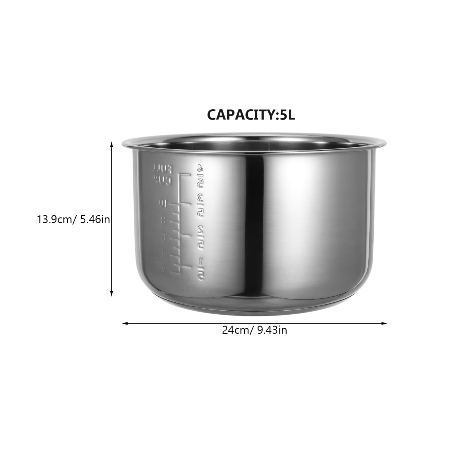 Casseruola Interna Acciaio Inox Pentola Elettrica Cuociriso Sostitutiva Antiaderente e Resistente Utile Per Zuppe e Dolci