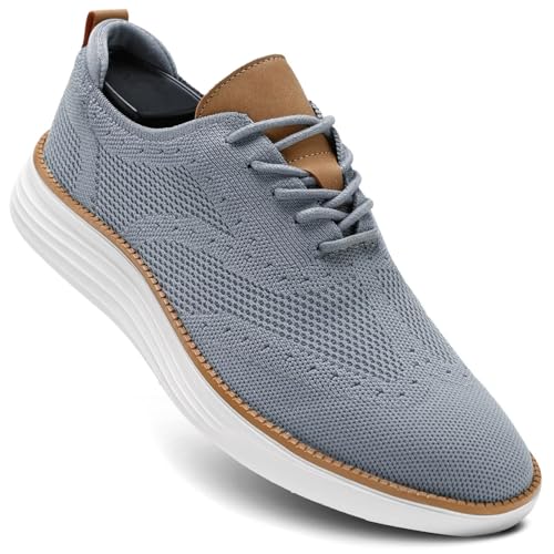 Image of Mens Casual Fashion Dress Sneakers Mesh Business Oxfords Walking Tennis Work Shoes Lightweight Soft Sole