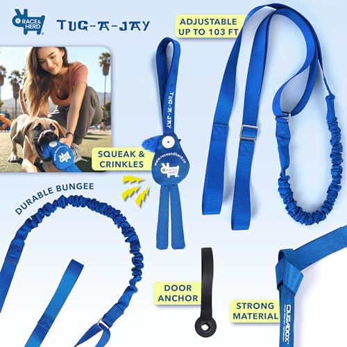 Race&Herd Tug-A-Jay Tree Tugger - Tether Tug Outdoor Dog Toy, Dog Tether Bungee Tug Toy, Tug of War Dog Toys, Dog Backyard Play Equipment Rope, Yard Dogs Playground Equipment, Puppy Outdoor Play - Image 3