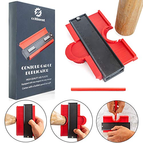 Coltinent Contour Gauge Duplicator Tool - Outline Duplication Irregular Profile Shape 6 Inch Plastic Mark Ruler for Measuring Woodworking Floor Carpentry and Builder Pencil