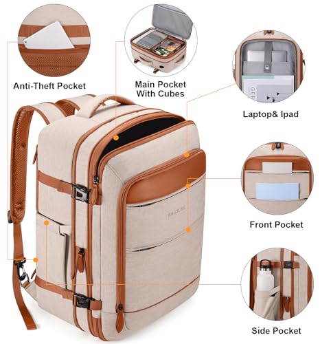 Mochila de viaje Bagsure 42L con puerto USB y compartimentos miniatura 5