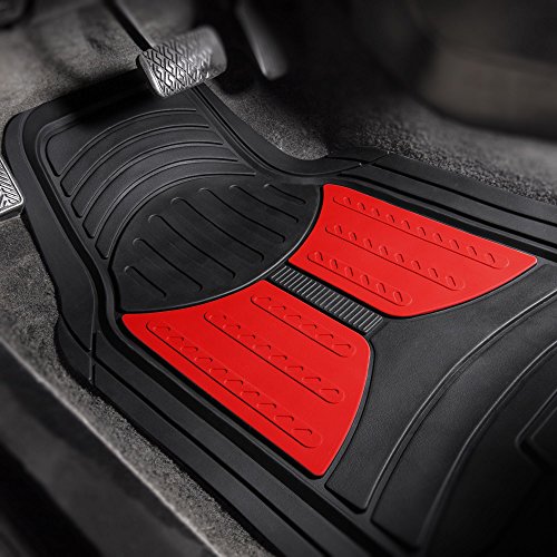 Image of FH Group Full Set Trimmable Rubber Floor Mats, Monster Eyes (Red) - Universal Fit for Cars Trucks and SUVs (Pack of 3)