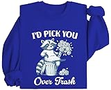 Photo Gallery felpa di san valentino con scritta "i d pick you over trash, i d pick you over trash, camicia unisex con scritta in lingua inglese "i d pick you over trash", blu reale, xl Photo Gallery felpa di san valentino con scritta "i d pick you over trash, i d pick you over trash, camicia unisex con scritta in lingua inglese "i d pick you over trash", blu reale, xl