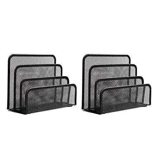 Organizador de escritorio Wishacc, organizador de documentos, carpetas de malla metálica, 2 unidades Cover