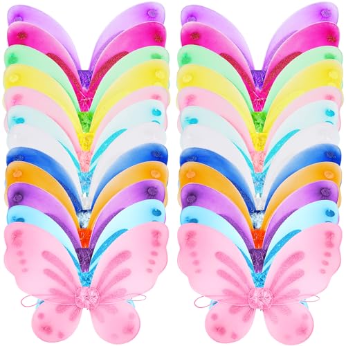 Pack de 24 alas de hada para niñas multicolor