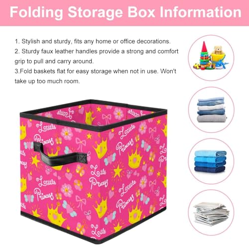 Bacs de rangement pour jouets : la solution pliable rose motif fleurs - 4