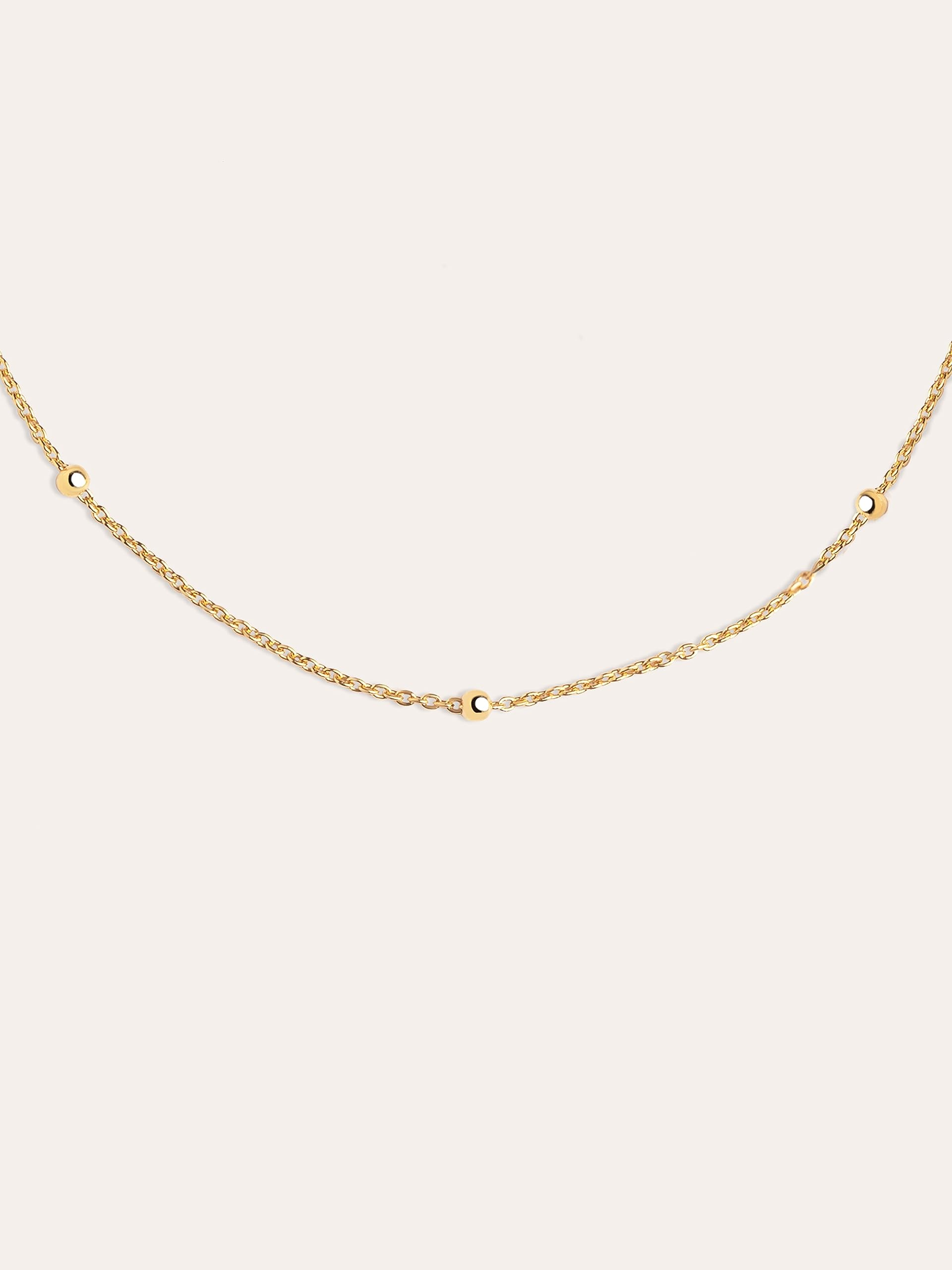 SINGULARU - Collana Dots. Ciondolo in Argento Sterling 925 con mini Sfere lungo la Catena. Catena Taglia Unica