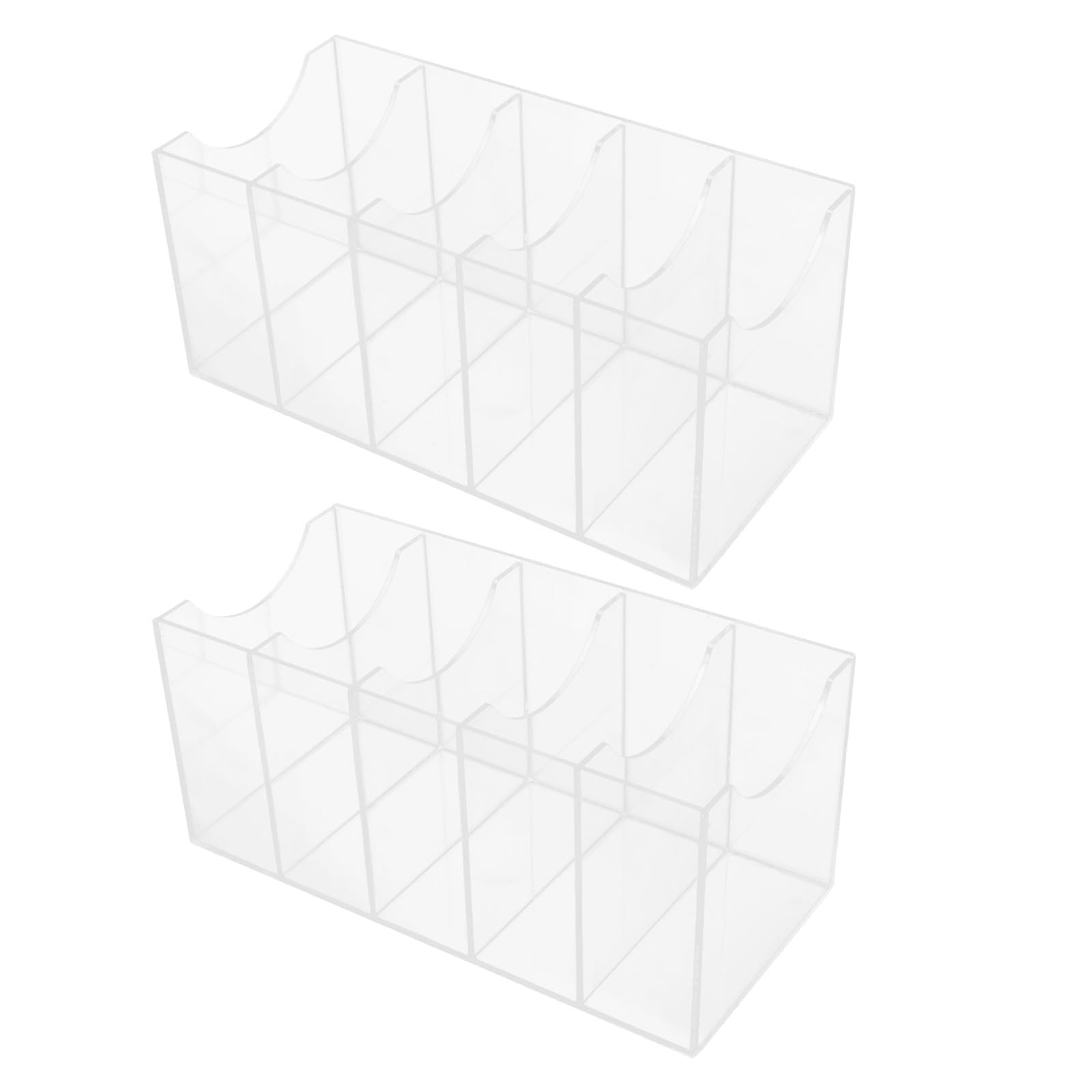 Caja de Almacenamiento Organizador de Cinturones 5 Compartimentos Ahorro de Espacio de Acrílico Transparente y Exhibición Clara, Paquete de 2 Piezas para Armario