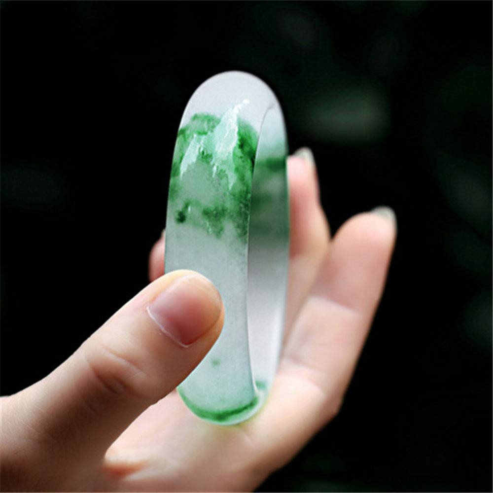 Bracciale di Giada per Donne, Braccialetto Cinese, Gioielli agati, Braccialetti di Giada Agata Verde Naturale con Scatola, 56 mm
