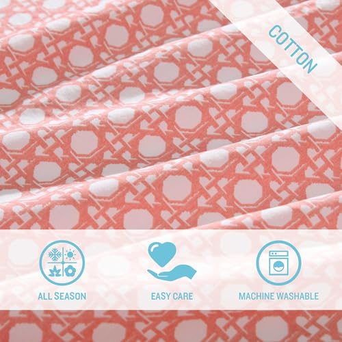 Image of Tommy Bahama - Queen Size Sheet Set, 100% Cotton Percale Bedding with a Crisp & Cool Feel, Bed Sheets with Matching Fitted Sheet & Pillowcases (Bahama Isle Orange)