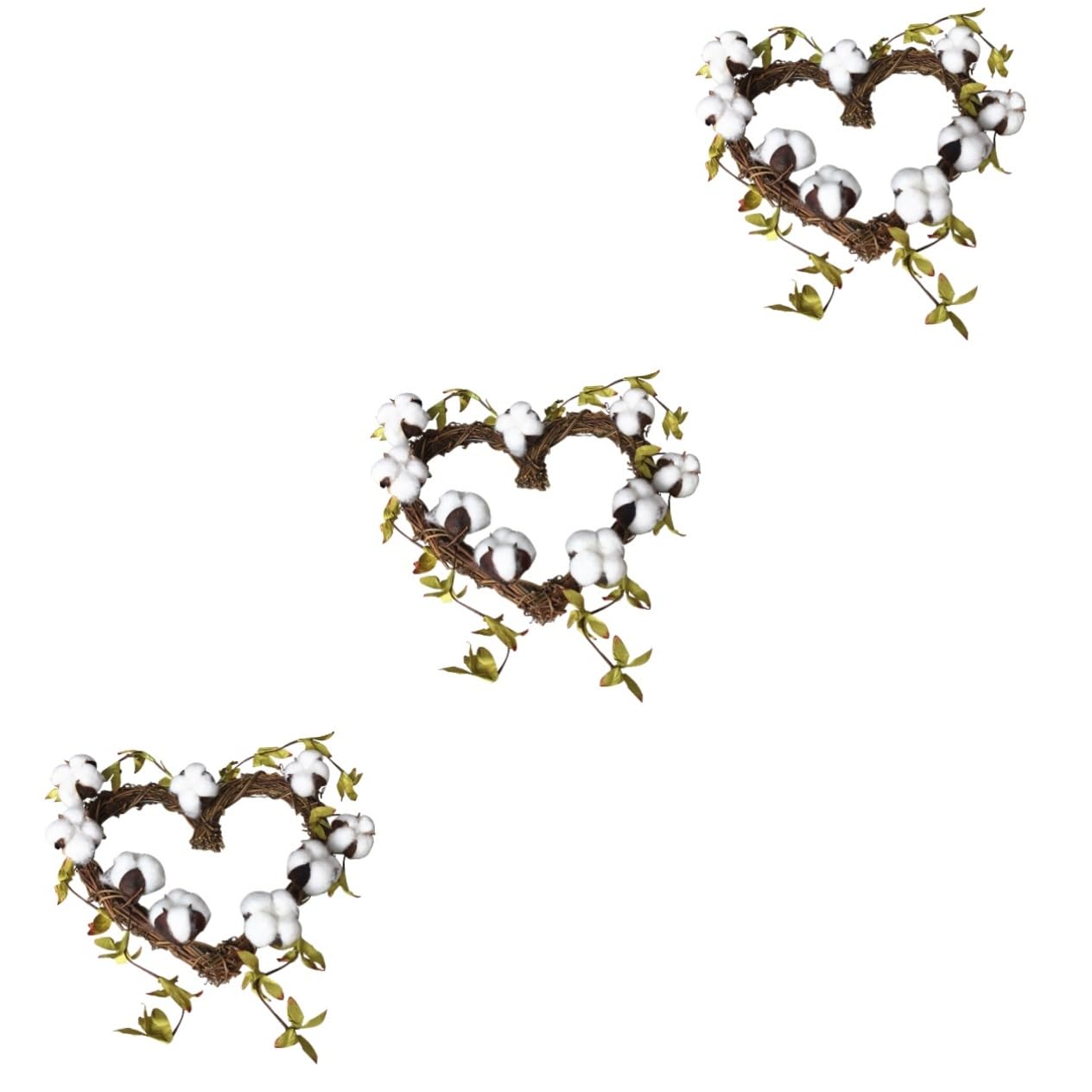 Zerodeko 3piezas Guirnalda De Algodón Forma De Corazón para Decoración De Pared y Puerta Adorno Ligero y Duradero para Fiestas y Hogar Sin Mantenimiento para Salones y Decoraciones