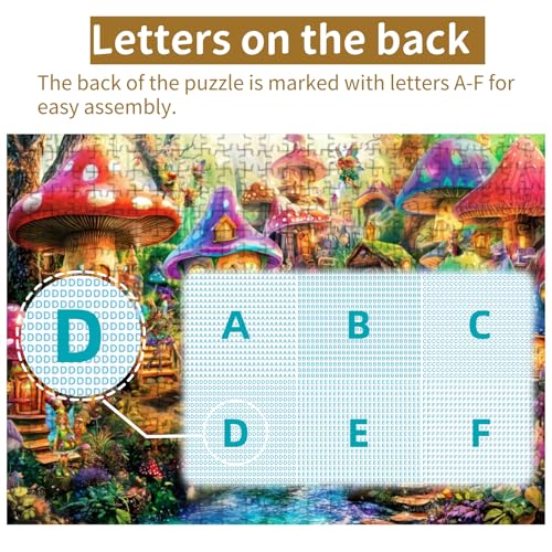 Rompecabezas Jigsaw de 500 piezas para adultos Casa de Hongos, juego de rompecabezas familiar divertido miniatura 4