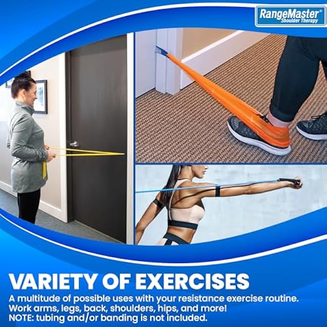 RangeMaster TheraLoop Door Anchors ©¦ Non-Slip ©¦ Complements Exercise Bands or Tubes ©¦ Great for Exercising or Strengthening Activities©¦2 Pack, Blue