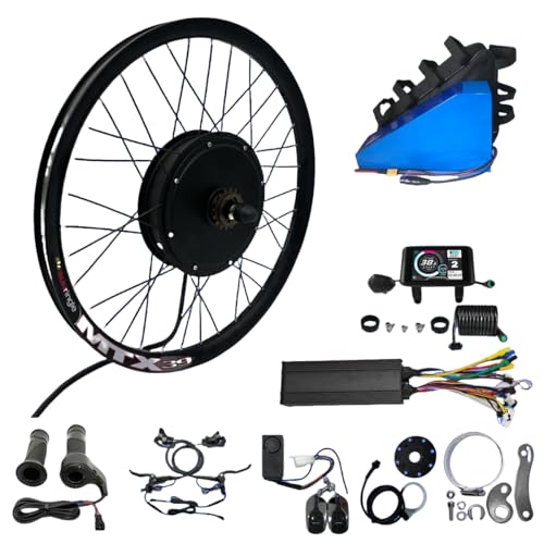 ebsenopower E-Bike Umbausatz, 72V 3000W, 24-29 Zoll/700C MTX39 Hinterrad mit 72V 26Ah Dreiecksakku (29 Zoll Hinten)