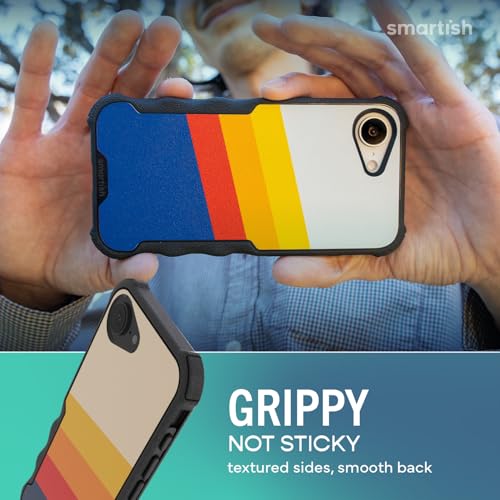 Image of Smartish iPhone 17e /16e MagSafe Case - Gripzilla Protective Magnetic Case for Men [Rugged + Tough] Military Grade Heavy Duty Grip Armor - Drop Tested for iPhone 17e /16e - Striped Up