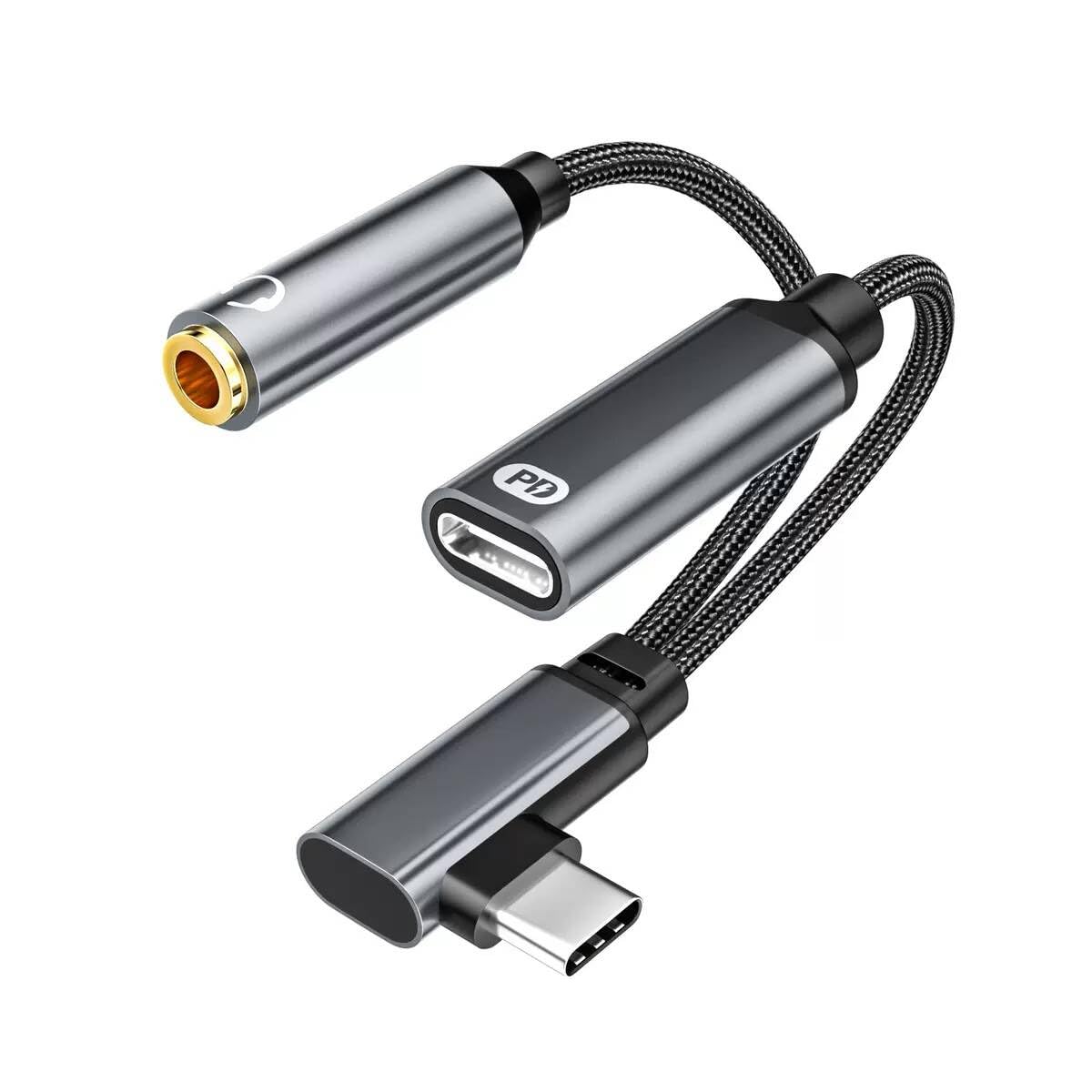 USB-C to 3.5mm オーディオ変換アダプター タイプC イヤホン 変換 PD 60W 高速充電 充電しながら 通話 2in1 Type-C 二股ケーブル 音量調節 DAC搭載 Hi-Res 32Bit/384KHz i-Phone 17/16 Ga-laxy S24 Ultra Pixel 8 i-Pad Pro/Air等適用