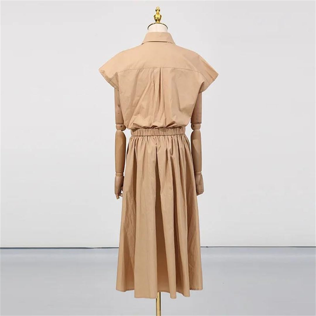 Women's Solid Hollow Out Lapel Short Sleeve Spliced Button Tops High Waist Long Skirt Two Piece Set