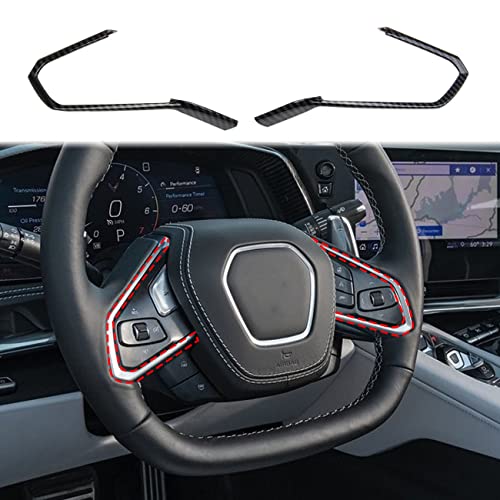 Carbon Fiber Interior Steering Wheel Trim Cover for Chevrolet Corvette C8 2020-2025 (Side Trim)