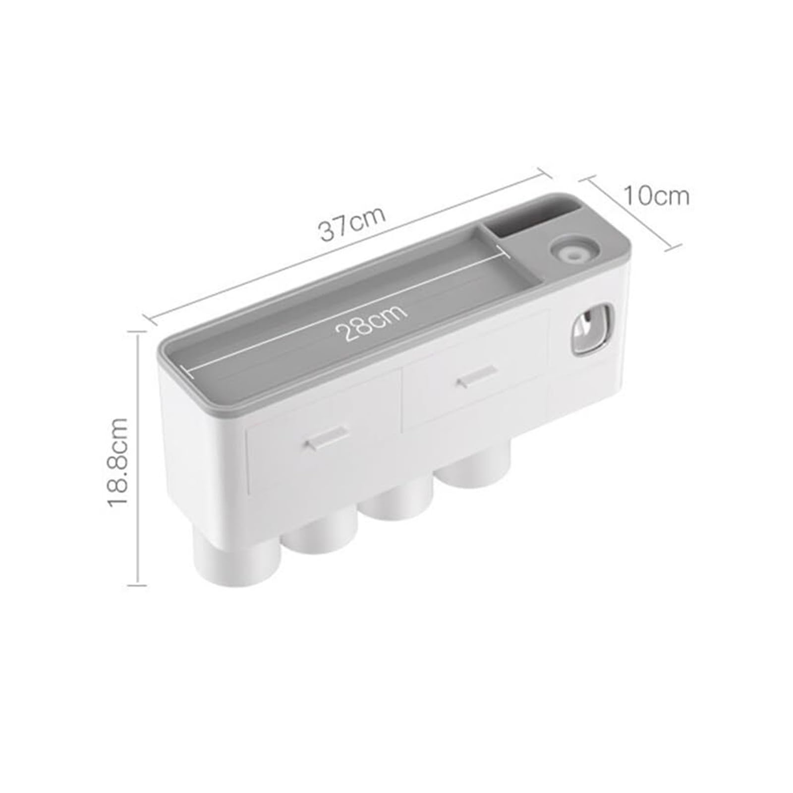 Portacepillos de Dientes Estante montado en la Pared del Almacenamiento Estante Cepillo de Dientes con el dispensador Pasta Vaso de Enjuague bucal Reutilizable