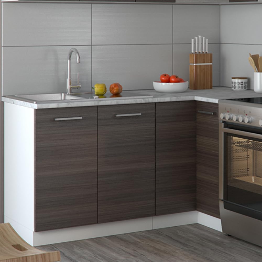 Vicco Eckküche R-Line, Edelgrau/Weiß 187 x 167 cm