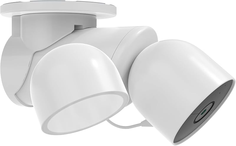 Eave Mount for Google Nest Cam with Floodlight - Outdoor Floodlight Security Camera Bracket (White)