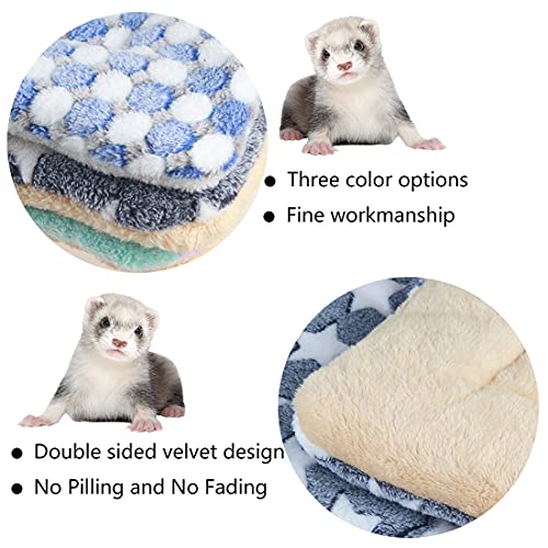 G Yiteng 3 Pc Small Animal Plush Bed Mat,Warm Fluffy Kitten Puppy Blanket,Fleece Sleep Pad For Ferrets Hamster, Rabbit Bed Guinea Pig Bed (Large:19 X 12In, Set-G) #TOP6