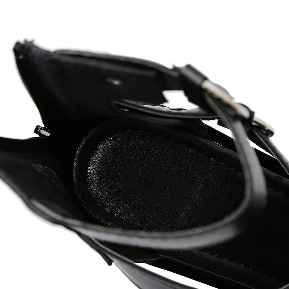 KOKOMOMO Womens High Chunky Heel Platform Ankle Strap Goth Sandals