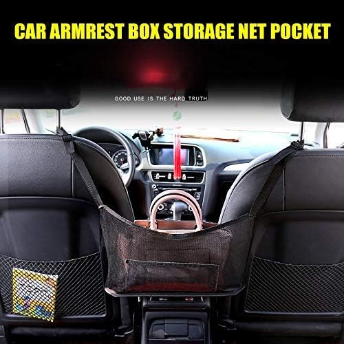 カーメッシュオーガナイザー シートバック ネットバッグ 後部座席のバリア ペット キッズ カーゴ ティッシュ 財布ホルダー ドライバ