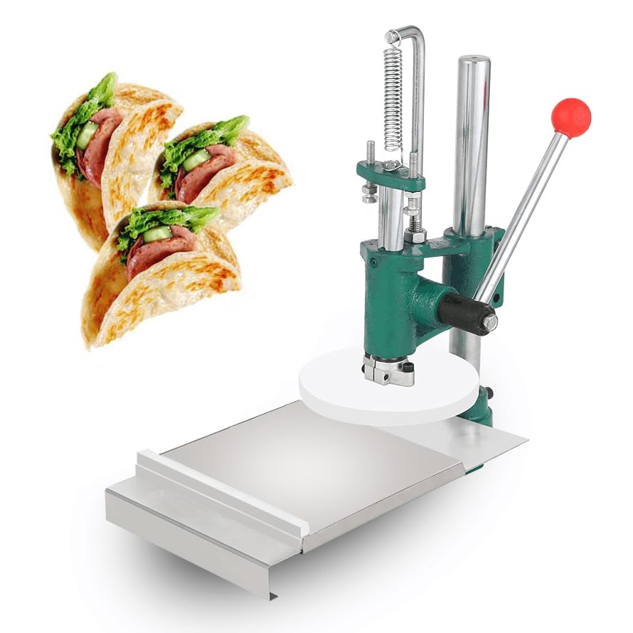 Máquina manual de prensa de masa de pizza con base de hierro fundido para pasteles de mano, moldes de pan y cortezas de pastel fáciles
