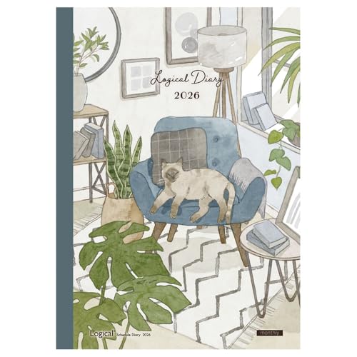 【2026年度版 手帳】 ナカバヤシ ロジカルダイアリー2026月間ノートタイプH／A5／リビング NS-A502H-26A2【PT1】のサムネイル