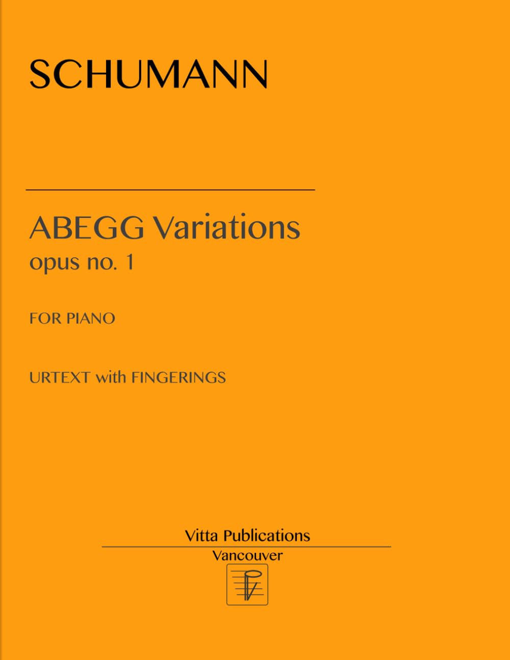 Schumann Abegg Variations op. 1: Urtext with Fingerings