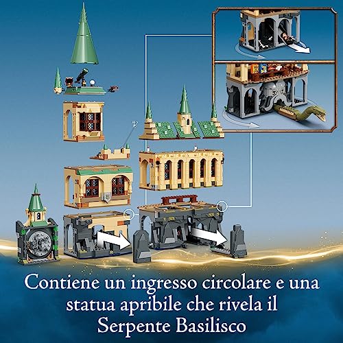 Harry Potter La Camera dei Segreti di Hogwarts, Castello Giocattolo con Sala, Accessori e Minifigure Oro 20° Anniversario, Idee Regalo di Compleanno, Giochi per Bambina e Bambino da 9 Anni 76389 - Lego - Immagine 6