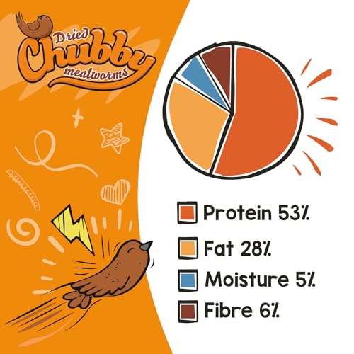 Chubby Mealworms (5 Litre), Dried Mealworms For Wild Birds, Protein Rich Dried Meal Worm High Energy for WildBirds, Reptiles, Gecko - Image 3