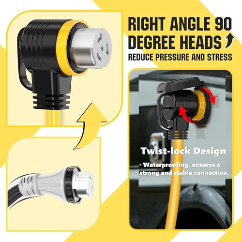 Image of YOMILINK 100 Feet 50 Amp RV /Generator Cord, NEMA 14-50P to SS2-50R Lock