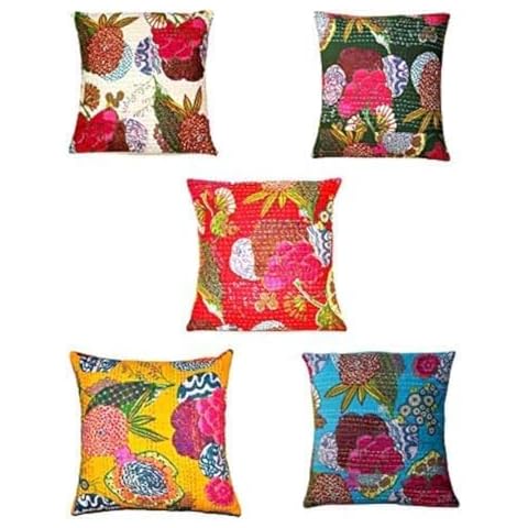 Fashionshopmart 16X16 Indian Kantha Pillow Set Cover