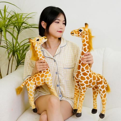 champracer Großes Giraffe Plüschtier, Giraffe Kuscheltier Groß Stehend Riesen Stofftier Puppe Deko Geschenk Kinder Spielzeug Braun Gelb (60cm)