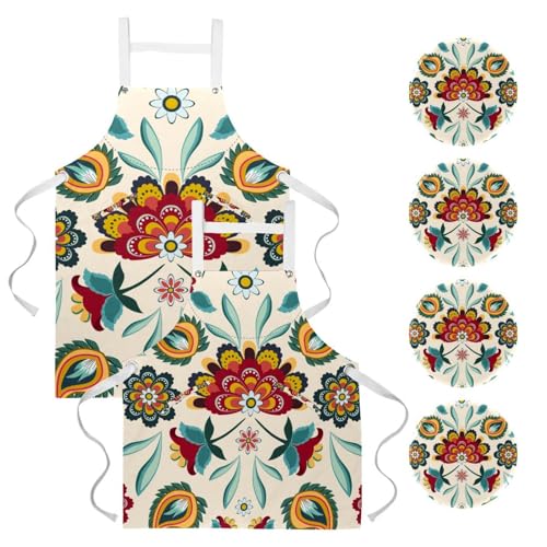 Tablier de serveuse bohème chic pour la cuisine, la pâtisserie et le service au restaurant