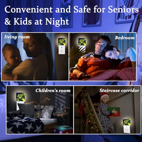 Image of Funny Frog Night Light, Plug-into Wall Nightlight Lamp with Dusk to Dawn Sensor, Led Lamp 0.5W Energy Efficient for Boys Girls Adults Home Decor