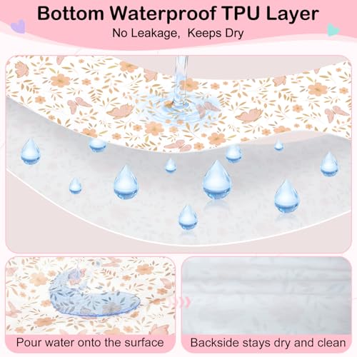 Image of FIOBEE Baby Bassinet Sheets for Girls Boys 2 Pack Waterproof Bassinet Mattress Elastic Fitted Crib Sheets Universal Fit for Hourglass Oval and Rectangle Bassinet Sheet, Pink