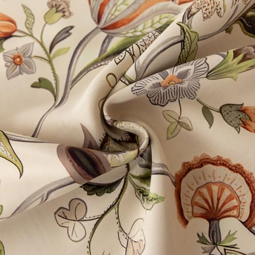 Image of 80% Blackout Curtains for Bedroom, Paisley Floral Pattern Window Drapes 96 Inch Length for Living Room, Thermal Insulated Grommet Curtains, 2 Panels