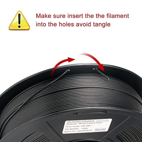 IEMAI PETG CF 1Kg, Kohlefaser PETG Filament 1.75mm, PETG Schwarz mit 20% Carbon Fibre, PETG CF 3D Drucker Filament 1.75mm, Maßgenauigkeit +/- 0,02 mm – Bild 6