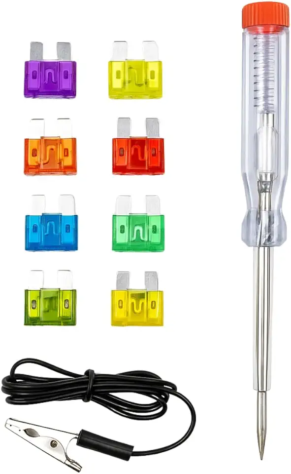 Kit 10 Fusíveis Automotivos com Chave de Teste e Jacaré – Vários Amperes para Carros, Caminhonetes e Motos - Brucaro Prime