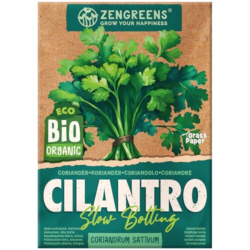 ZenGreens® - Semillas de cilantro ecológicas - Semillas de hierbas para cultivar fácilmente en el jardín, balcón o cocina - ideal para principiantes