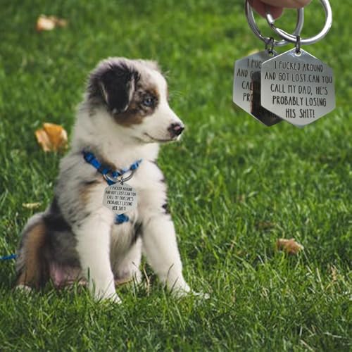 Funny Dog Tags,Stainless Steel Funny Pet Tag,Deeply Engraved Dog Collar Tag,Pet Cat Collar Charm Gift for Cats Owner Dog Lover (Mom) - Image 4