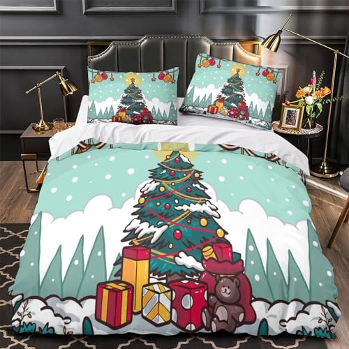Housse de couette microfibre 220x240 avec fermeture éclair lit double 3D