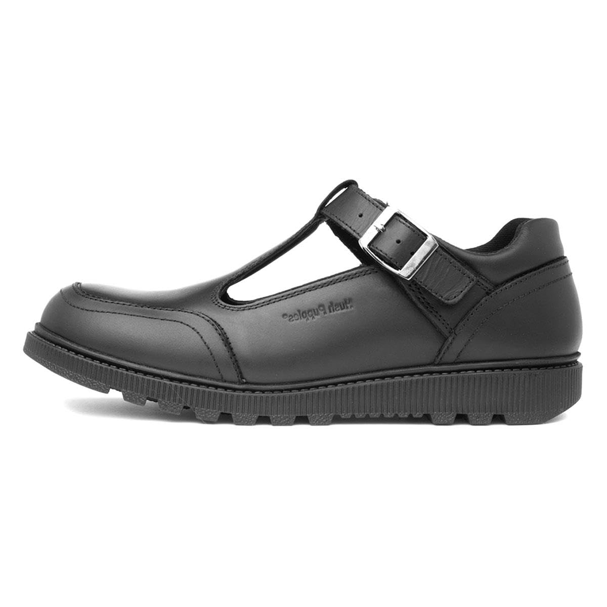 Hush Puppies Girl's Kerry Non Patent SNR School Uniform Shoe, Black, 3 UK
