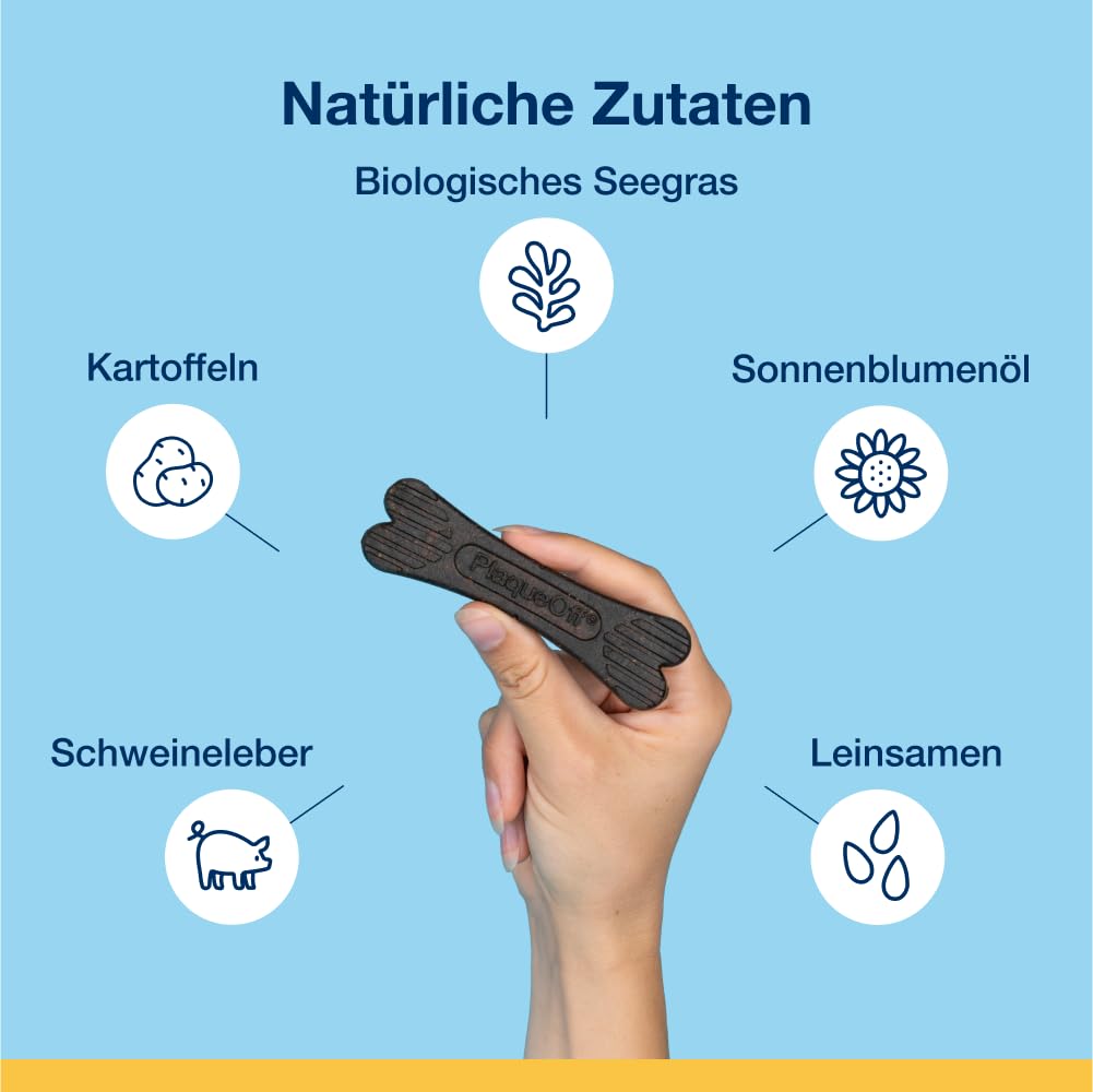 ProDen PlaqueOff Kauknochen für Hunde Zahnpflege, Pack mit 13 Knochen, Dental Sticks für mittelgroße und große Hunde, Dental Knochen für Plaque und frischen Atem, Speck | 13 Zahnknochen für große Hunde aus Beicon | Reduziert Zahnstein und Mundgeruch | Sna