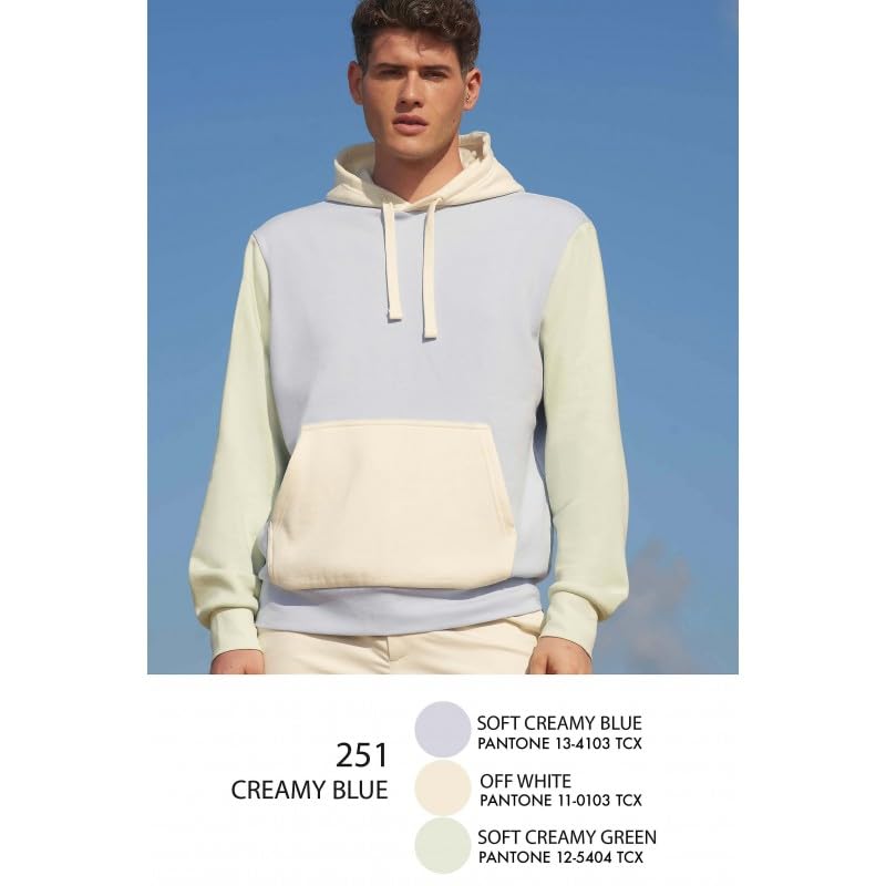 Sweat-shirt à capuche Collins bleu crémeux vêtement unisexe taille S - 7