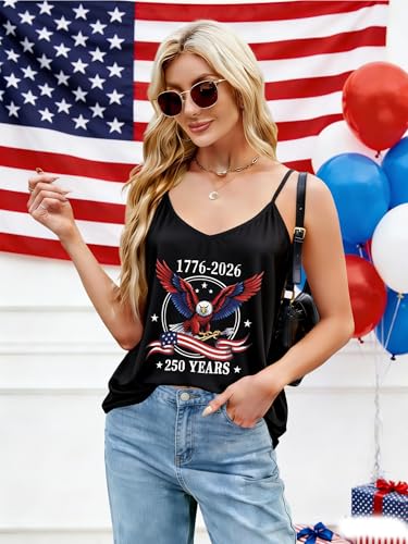 Image of Ibeauti American Flag Tank Tops for Women 4th of July Outfits Camisoles Patriotic 250th Anniversary USA Shirts